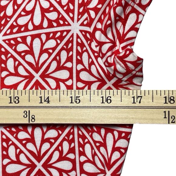 BODEN Amelie Jersey Dress Red Flame Scarlet Mosaic Size 10 EUC Short Sleeve - Picture 13 of 16